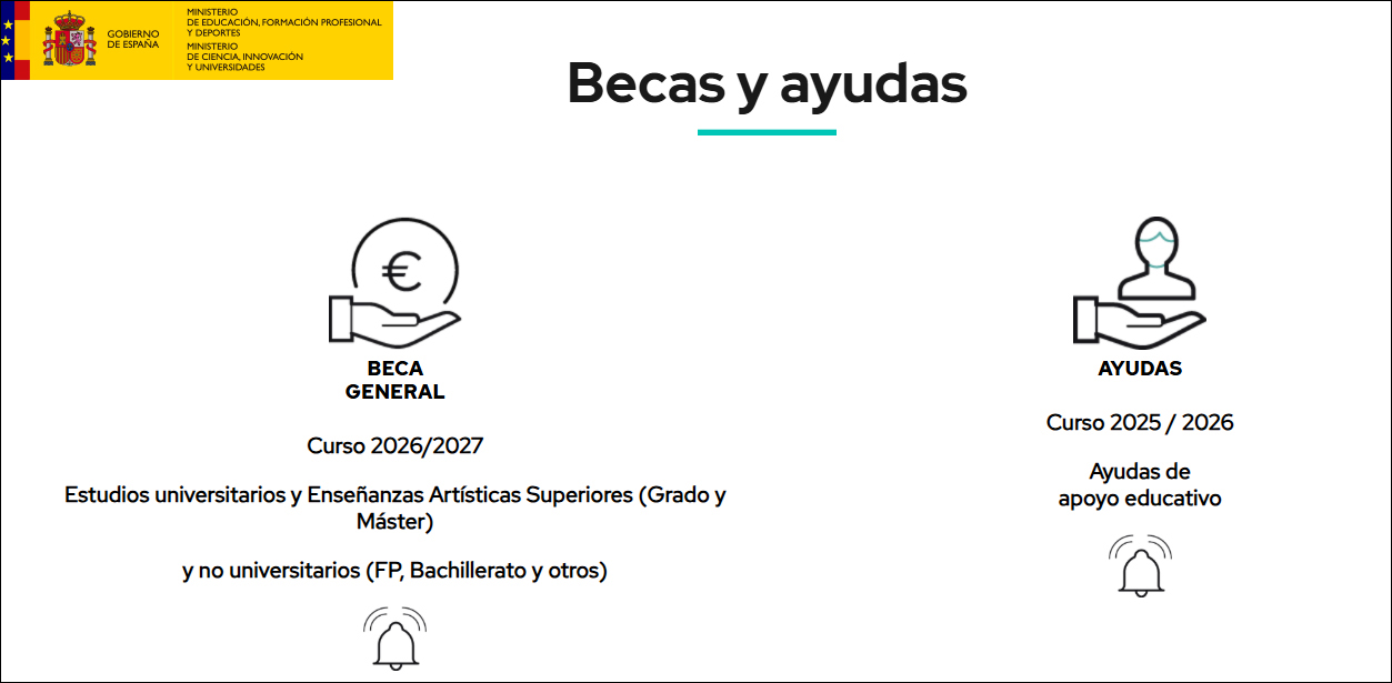 ABIERTO EL PLAZO DE SOLICITUD DE BECAS PARA EL ALUMNADO (fecha límite 18 mayo)